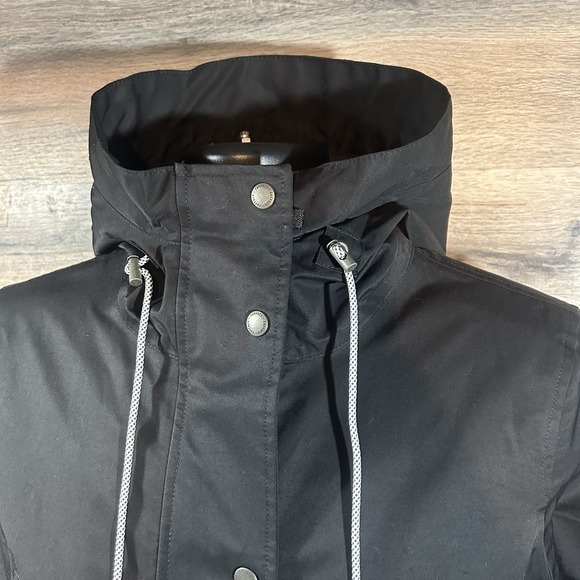 Fat Face Black Taylor Woman's Waterproof Jacket Size 10 Hooded Coat - Picture 2 of 12